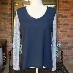 Calvin Klein Jeans Navy Heather Long Sleeve Top